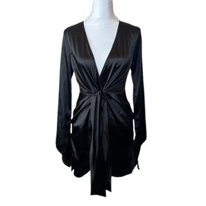 SHEIN- Long sleeve mini dress ties in the front